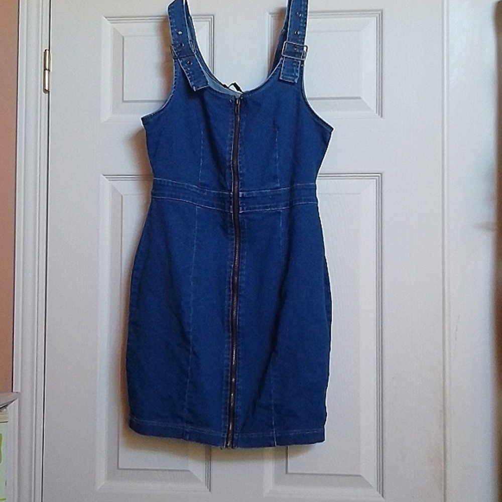 Woman's jean mini sip up dress
